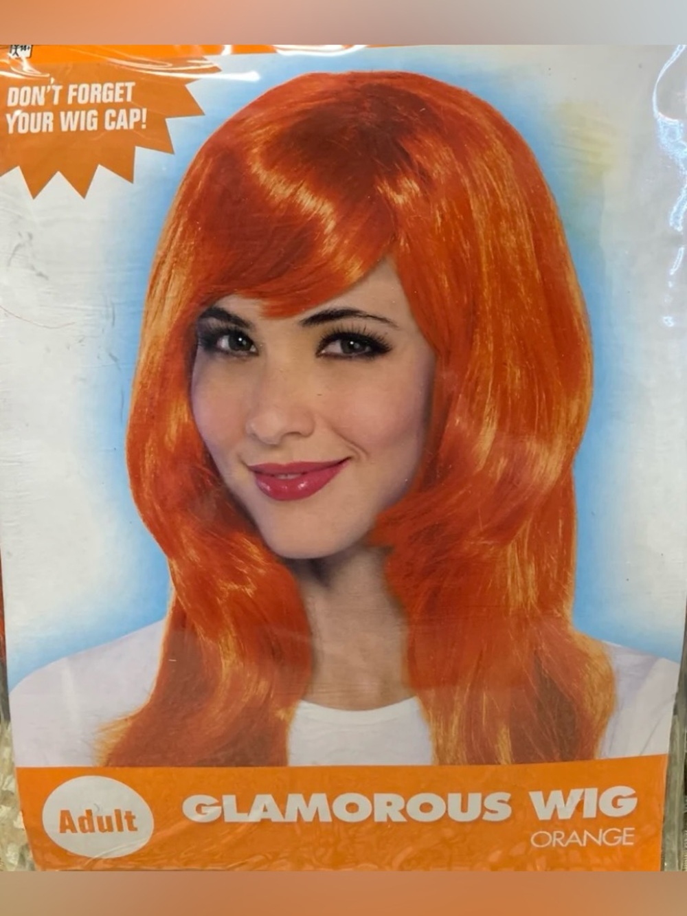 New adult long orange hair Glamorous costume wig